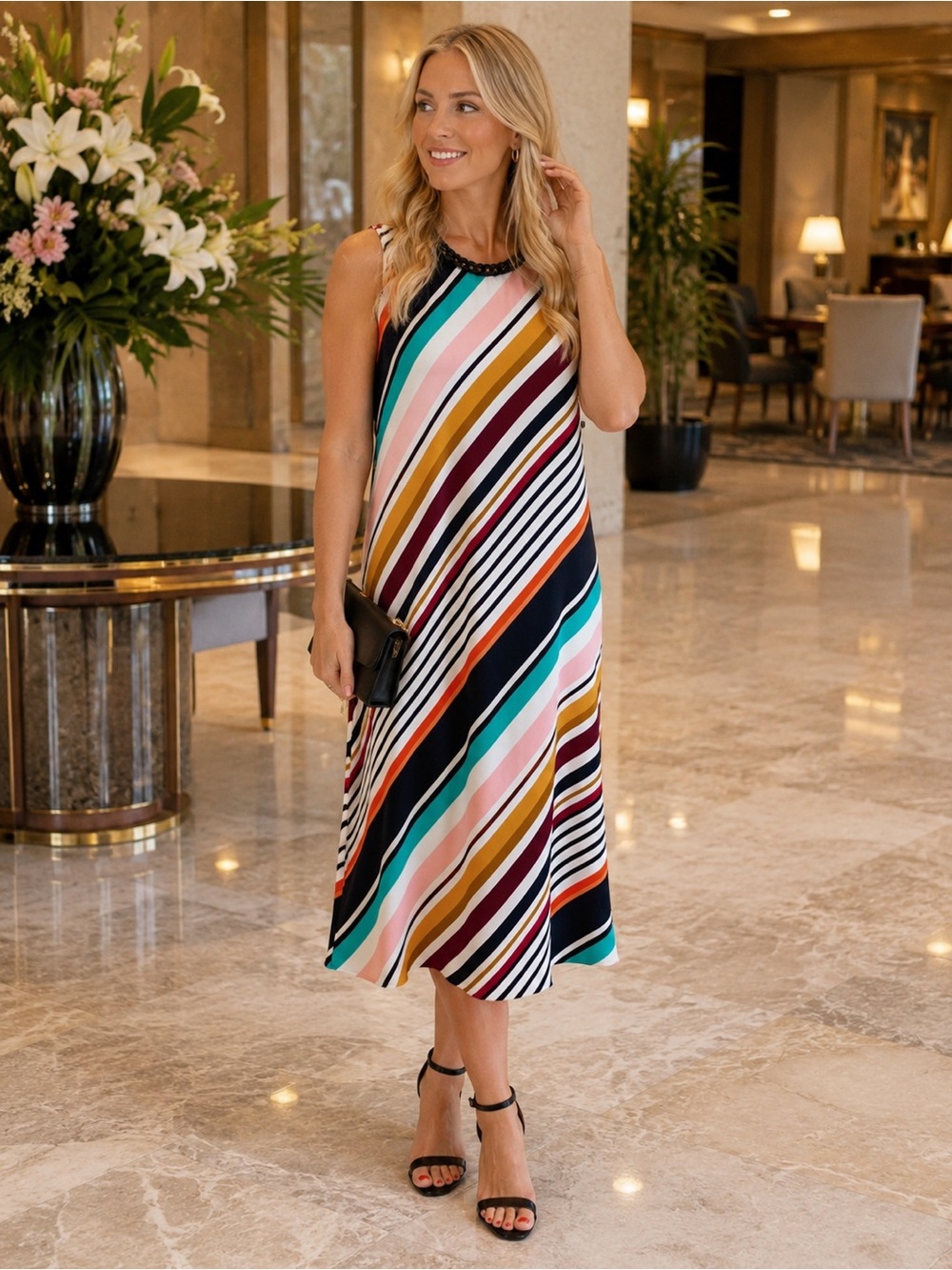 NWT - 4 - Karl Lagerfeld Paris LD7A4473 Dress Multicolor Sleeveless
